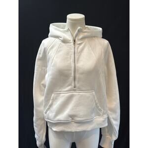 White Zip-Up Hoodie With Pockets & Hood